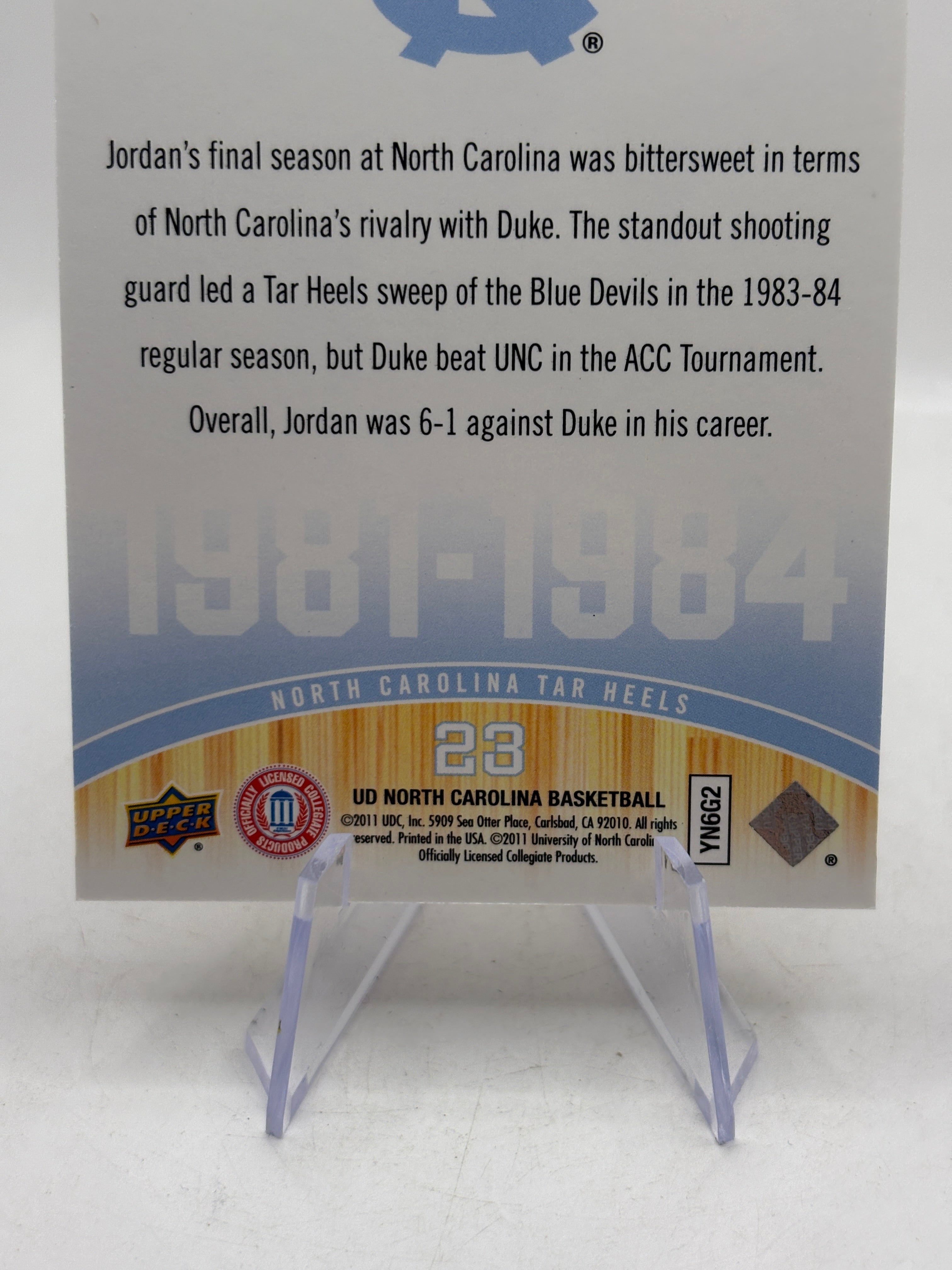 2011 Upper Deck North Carolina - Michael Jordan #175 38/50, photo 8